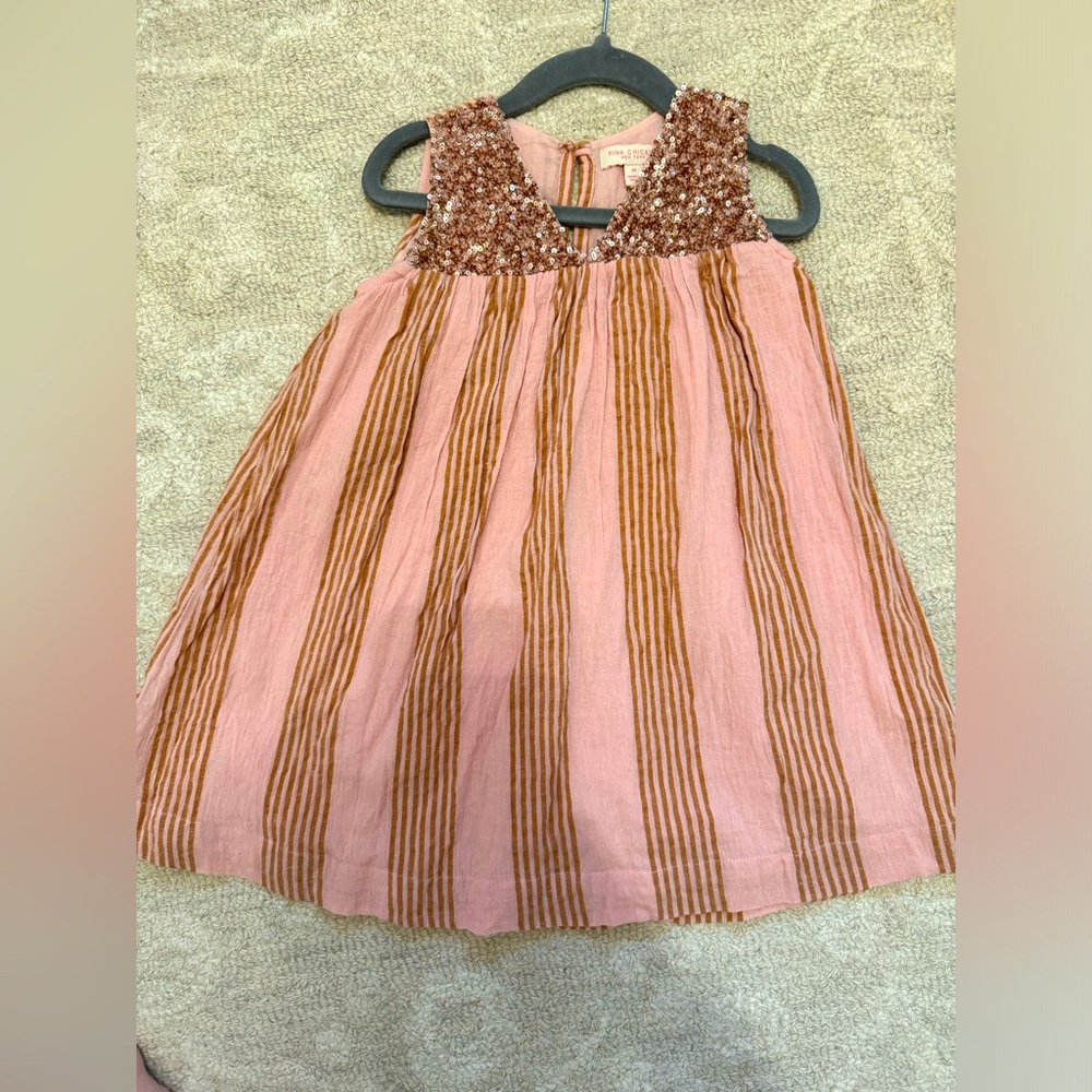3Y Pink Chicken Courtney dress, Rose Stripe